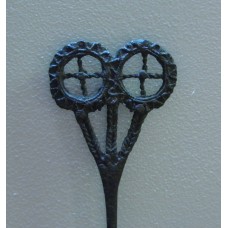 Metal pin, solar cross, breast and pubic triangle